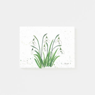 Bloco De Notas Neves flores brancas aquarela