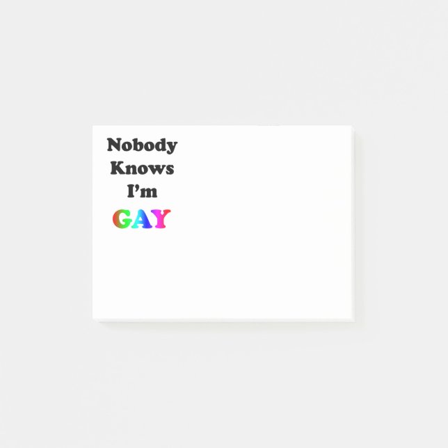 Bloco De Notas Ninguém Sabe que Sou Gay (Frente)