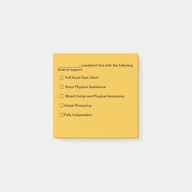 Bloco De Notas Nível de suporte (Frente)