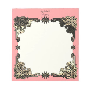 Bloco De Notas Nó celta boémio floral cor-de-rosa de Boho