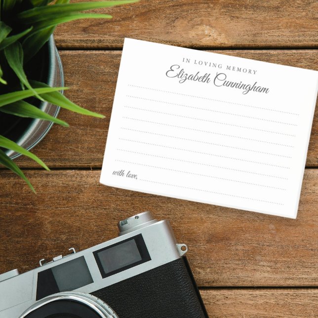 Bloco De Notas No Loving Memory Funeral Classic Compartilha uma m (Criador carregado)