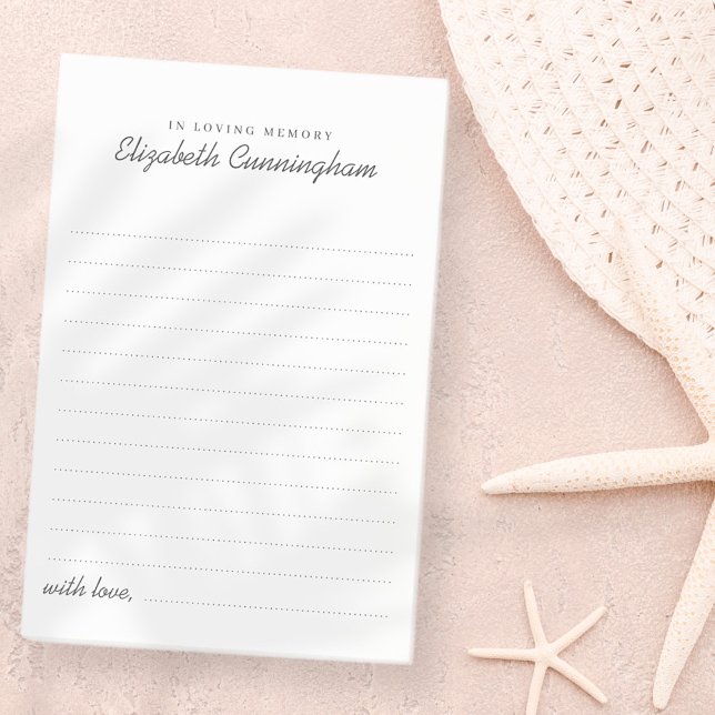 Bloco De Notas No Loving Memory Funeral Modern Compartilha uma Me (Criador carregado)