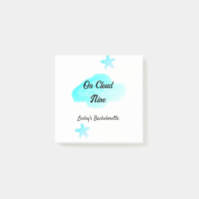 Bloco De Notas No nono pastel azul estrelas despedida de solteira (Frente)