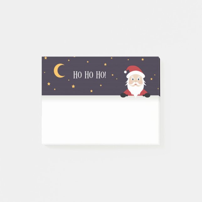 Bloco De Notas Noite de Véspera de Ano Novo Papai Noel diz Ho ho  (Frente)