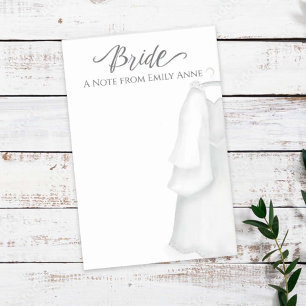 Bloco De Notas Noiva de Casamento Vestido Branco Elegante Vintage