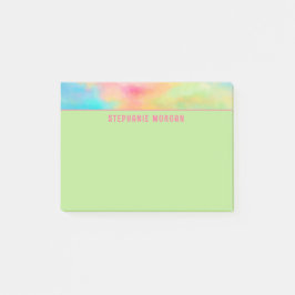 Bloco De Notas Nome bonito de Aqua Green Watercolor