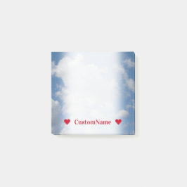 Bloco De Notas Nome customizável + Nuvens brancas/cinzentas e céu