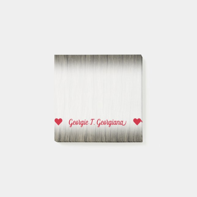 Bloco De Notas Nome customizável; Teste padrão de madeira do (Frente)