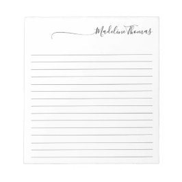 Bloco De Notas Nome da Caligrafia de Script Elegante Moderno