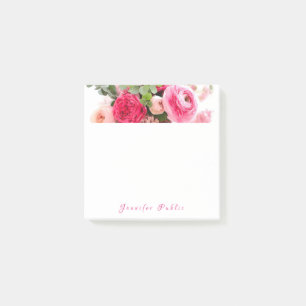Bloco De Notas Nome da caligrafia Rosa Modelo Floral