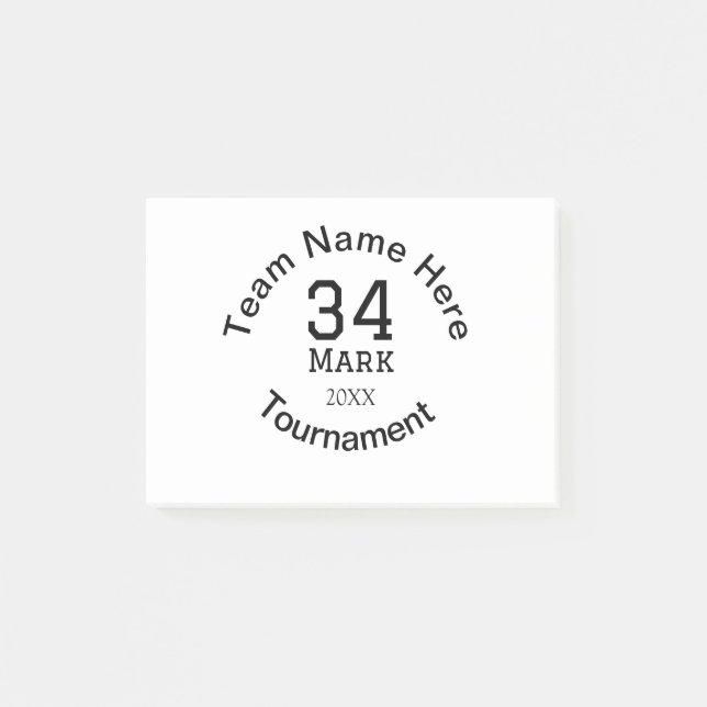 Bloco De Notas Nome da equipe aqui adicione nome e texto do ano d (Frente)