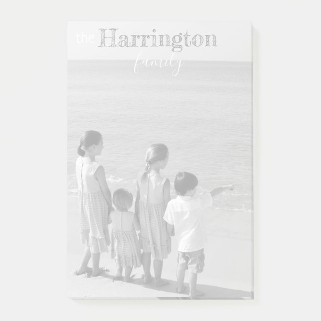 Bloco De Notas Nome da família 4x6 de post-it® Notes personalizad (Frente)