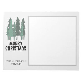 Bloco De Notas Nome da Família Personalizada Árvores de Natal de 