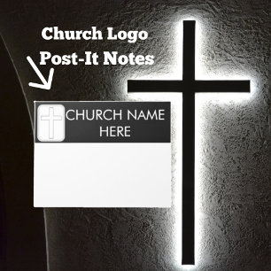 Bloco De Notas Nome da Igreja com Pastor Cruzado Cristão