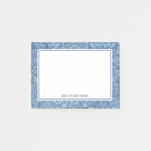 Bloco De Notas Nome da Textura dos Jeans de Damasco Rustic Denim
