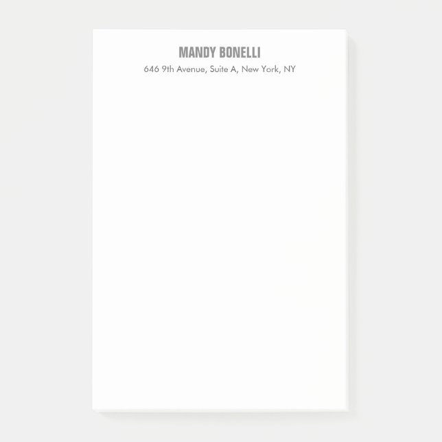 Bloco De Notas Nome de adição moderno e elegante profissional (Frente)
