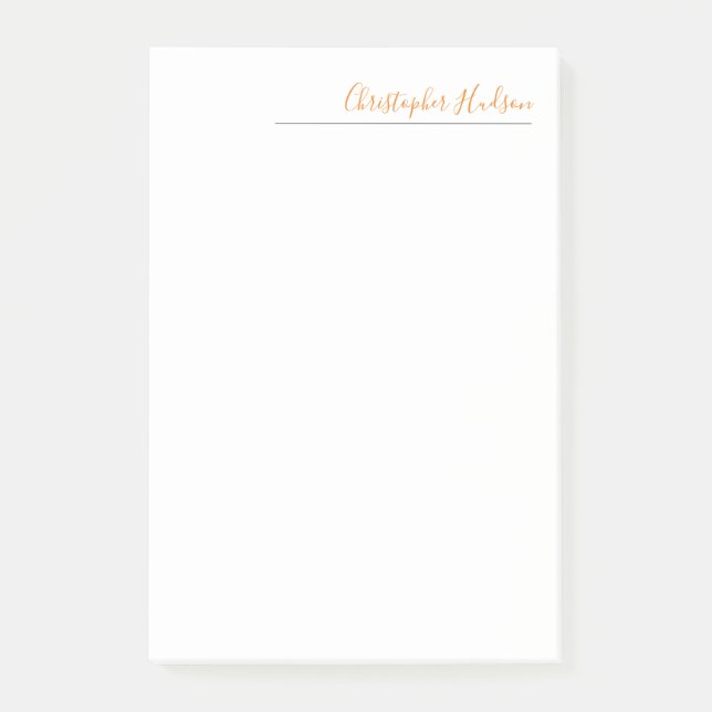 Bloco De Notas Nome de Caligrafia Simples Profissional (Frente)