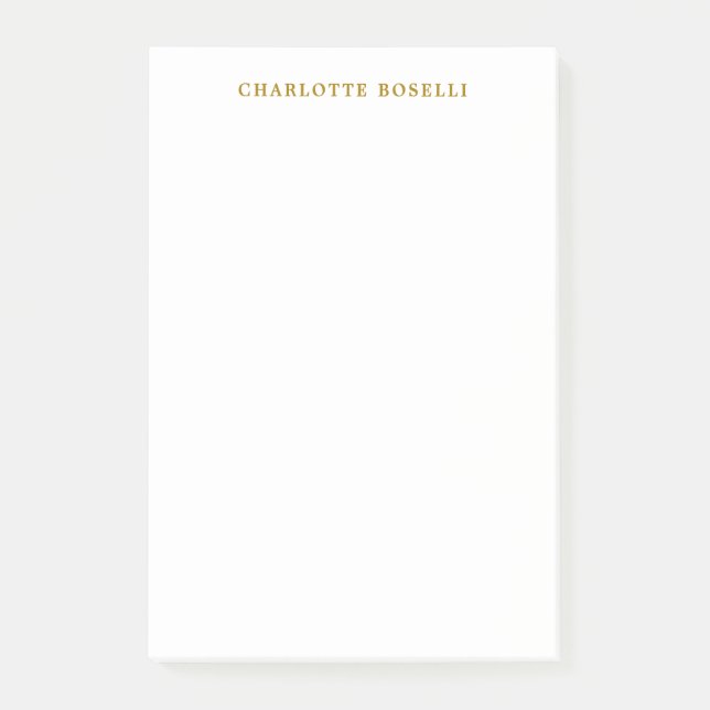 Bloco De Notas Nome de cor Dourada clássica profissional minimali (Frente)