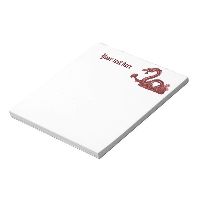 Bloco De Notas Nome de Dragão Chinês Personalizado Design de Fant (Invertido)