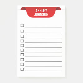 Bloco De Notas Nome de etiqueta de Faixa Vermelha Personalizada