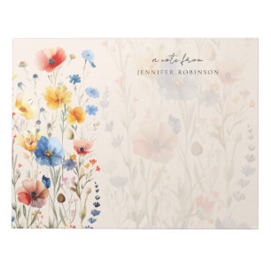 Bloco De Notas Nome de Flores Silvestres Coloridas da Primavera V