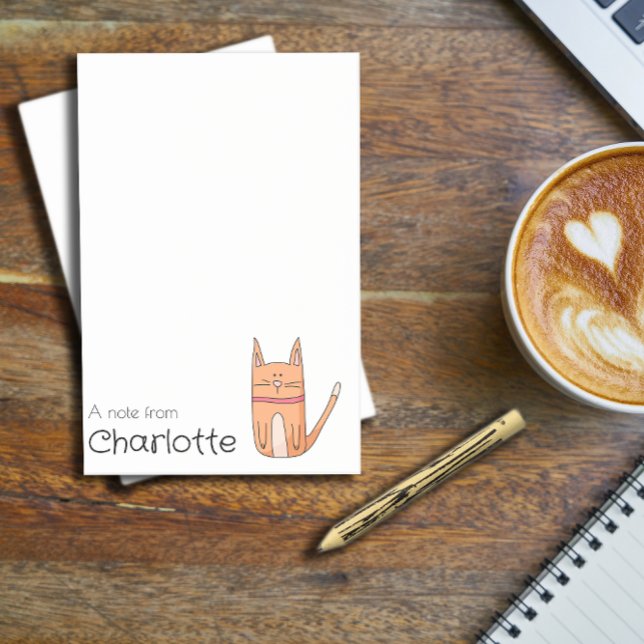 Bloco De Notas Nome de gato de desenho animado laranja fofo (Criador carregado)