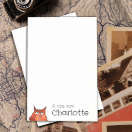 Bloco De Notas Nome de gato de desenho animado laranja fofo