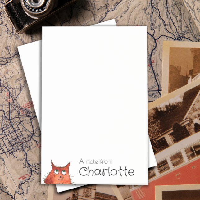 Bloco De Notas Nome de gato de desenho animado laranja fofo (Criador carregado)