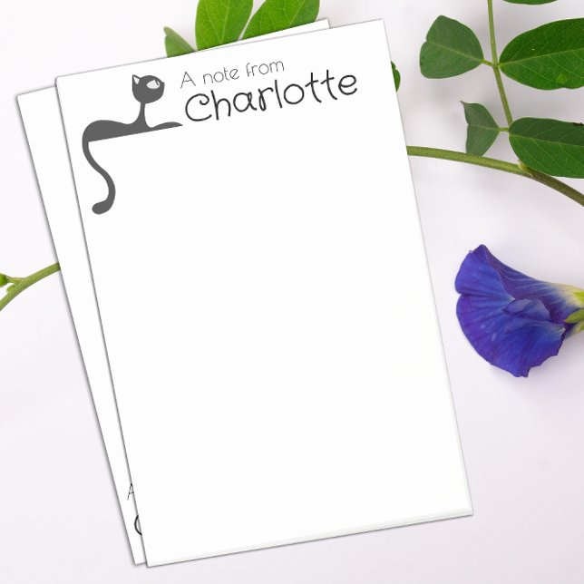 Bloco De Notas Nome de gato de desenho animado preto fofo (Criador carregado)