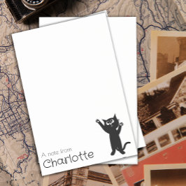 Bloco De Notas Nome de gato de desenho animado preto fofo