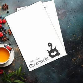 Bloco De Notas Nome de gato de desenho animado preto fofo