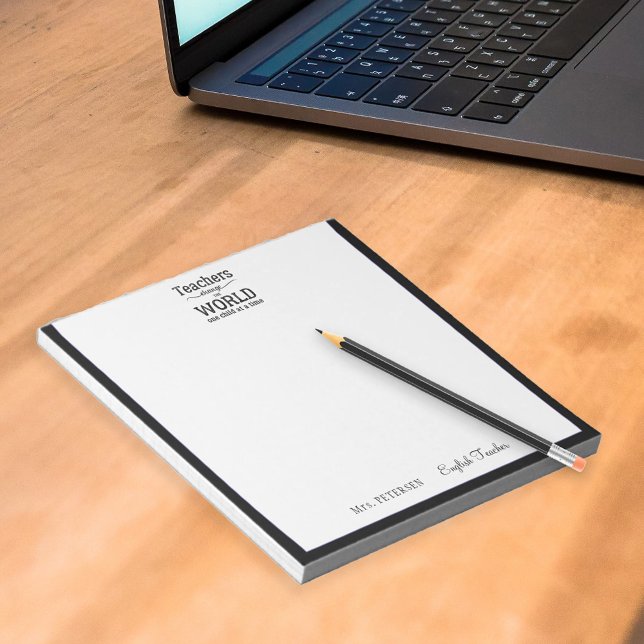 Bloco De Notas Nome de professor elegante citar quadro negro mode (Criador carregado)