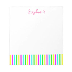 Bloco De Notas Nome de Rapariga Personalizada com Padrão de Faix