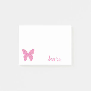 Bloco De Notas Nome de Rapariga Personalizada da Borboleta Rosa
