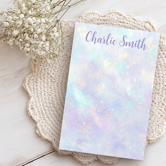 Bloco De Notas Nome de script de fundo pastel macio fofo (Cute soft pastel background script name post-it notes)