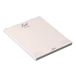 Bloco De Notas Nome de Script Personalizado Christian Blush
