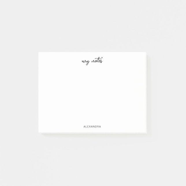 Bloco De Notas Nome de Script Simples Postar Notas (Frente)