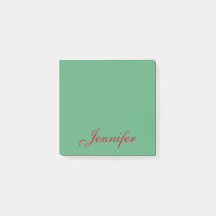 Bloco De Notas Nome de Script Vermelho Verde Personalizado
