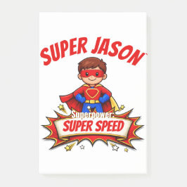 Bloco De Notas Nome de Super-Herói Infantil Personalizado & Super