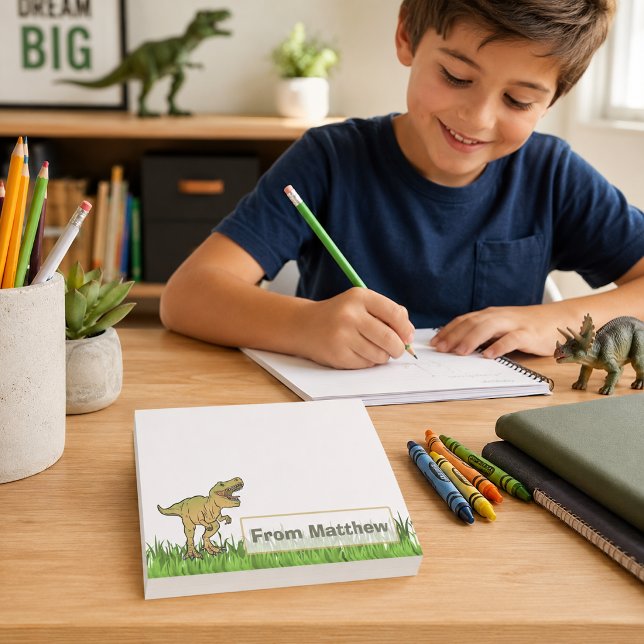 Bloco De Notas Nome de T-Rex Dinossauro Personalizado (Criador carregado)