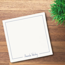 Nome do Cheio de Monograma Azul Minimalista Simple