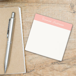Bloco De Notas Nome do Cheio do Monograma Rosa Minimalista Modern