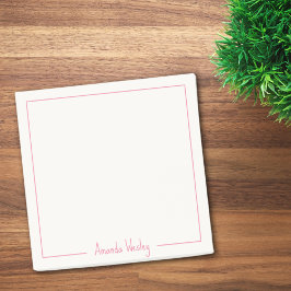 Bloco De Notas Nome do Cheio Mínimo Simples do Monograma Rosa