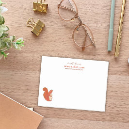 Bloco De Notas Nome do Esquilo Cónico e Nota de Contato