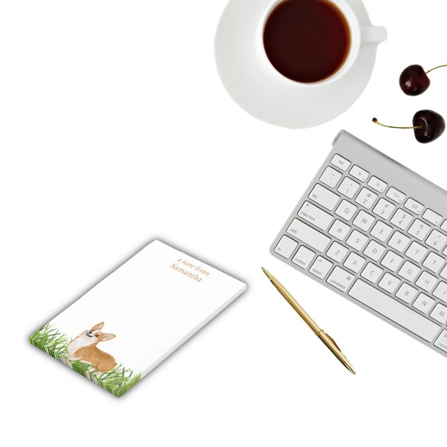 Bloco De Notas Nome do Monograma de Cães de Pembroke Corgi (Other items available in this design)