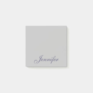 Bloco De Notas Nome do Monograma do Script Azul Pastel