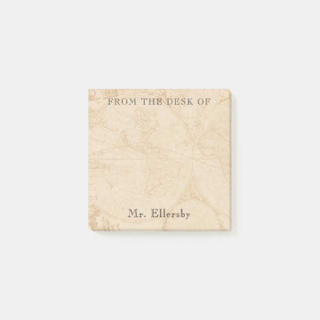 Bloco De Notas Nome do Novo Mapa Mundial 3x3 (Frente)