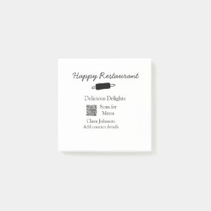 Bloco De Notas Nome do restaurante digitalizar menu QR adicionar