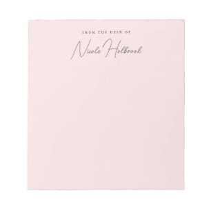 Bloco De Notas Nome do Script Chic Elegante - Cor-de-rosa-rosa-ro
