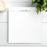 Bloco De Notas Nome do Script Chic Moderno Elegante Monograma<br><div class="desc">Notepad de Caligrafia com Nome de Script Chic Moderno Monograma</div>